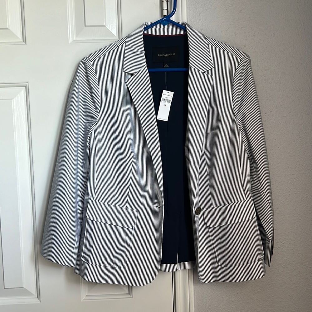 NWT BR Factory Seersucker Blazer Size 12